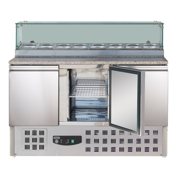 Combisteel Compact Line Pizzatisch mit Glas 3 Türen 2 Combisteel Compact Line Pizzatisch mit Glas 3 Türen