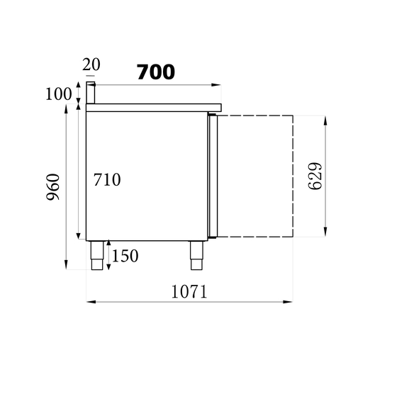 Combisteel Standard Line Kühltisch Aufkantung 3 Türen 1 Combisteel Standard Line Kühltisch Aufkantung 3 Türen