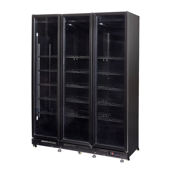 Combisteel Kühlschrank 3 Glastüren Schwarz Nap-1200 1 Combisteel Kühlschrank 3 Glastüren Schwarz Nap-1200