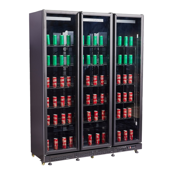 Combisteel Kühlschrank 3 Glastüren Schwarz Nap-1200 6 Combisteel Kühlschrank 3 Glastüren Schwarz Nap-1200