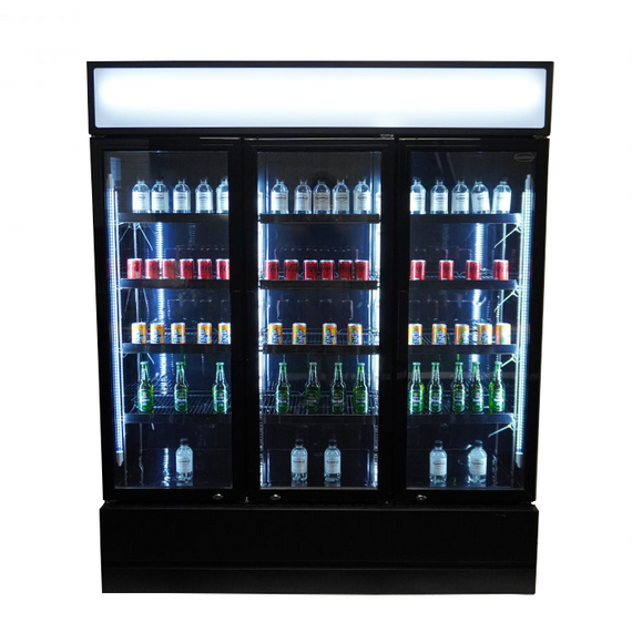 Combisteel Kühlschrank 3 Glastüren Schwarz Fcu-1200 Bl 3 Combisteel Kühlschrank 3 Glastüren Schwarz Fcu-1200 Bl