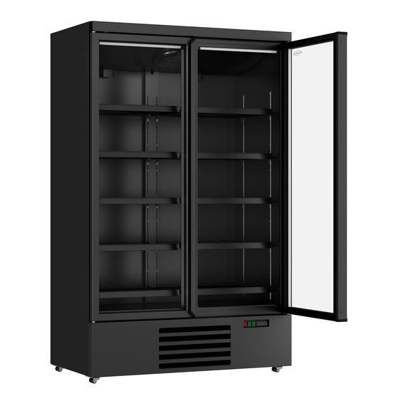 Combisteel Kühlschrank 2 Glastüren Schwarz Jde-1000R Bl 1 Combisteel Kühlschrank 2 Glastüren Schwarz Jde-1000R Bl