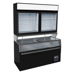 Combisteel Wandtiefkühlung Schwarz 2 Glastüren