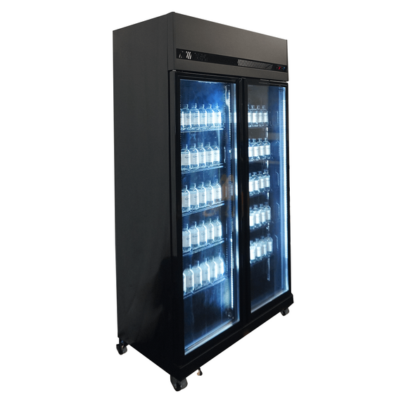 Combisteel Kühlschrank 2 Glastüren Schwarz Irm-770 Bl 3 Combisteel Kühlschrank 2 Glastüren Schwarz Irm-770 Bl