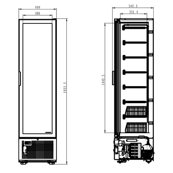 Combisteel Tiefkühlschrank 1 Glastür 221L 1 Combisteel Tiefkühlschrank 1 Glastür 221L
