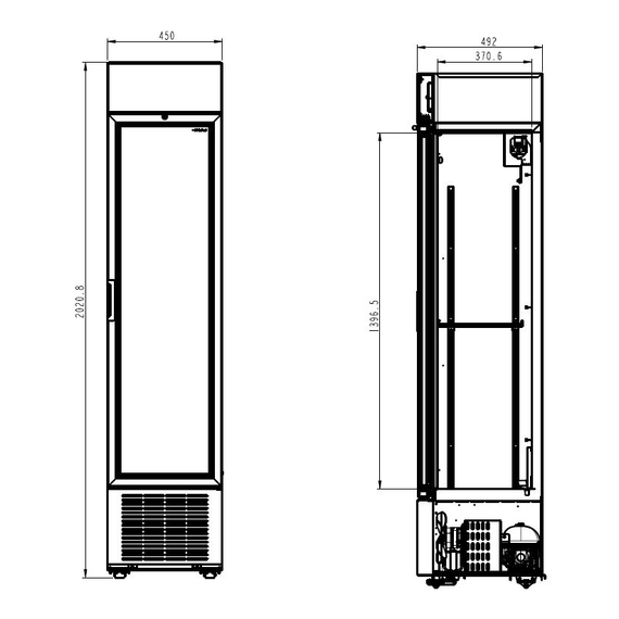 Combisteel Kühlschrank 1 Glastür Schwarz 232L 1 Combisteel Kühlschrank 1 Glastür Schwarz 232L