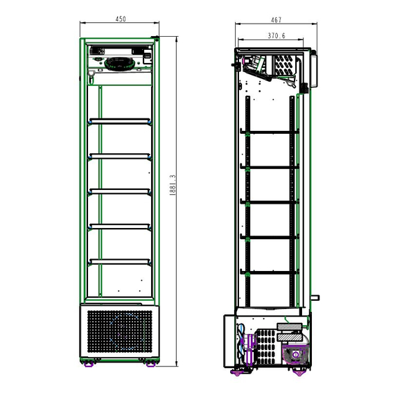 Combisteel Kühlschrank 1 Glastür Schwarz 221L 1 Combisteel Kühlschrank 1 Glastür Schwarz 221L