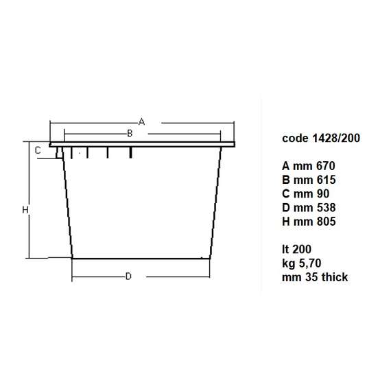 Combisteel Abfallbehälter 200L 1 Combisteel Abfallbehälter 200L