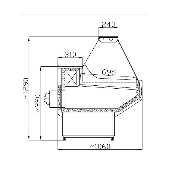 Combisteel Kühlvitrine Owen 1.5 1 Combisteel Kühlvitrine Owen 1.5