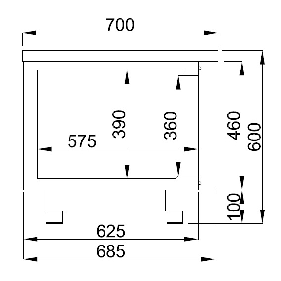 Combisteel Pro Line Kühltisch 600 Hoch 4 Türen 1 Combisteel Pro Line Kühltisch 600 Hoch 4 Türen