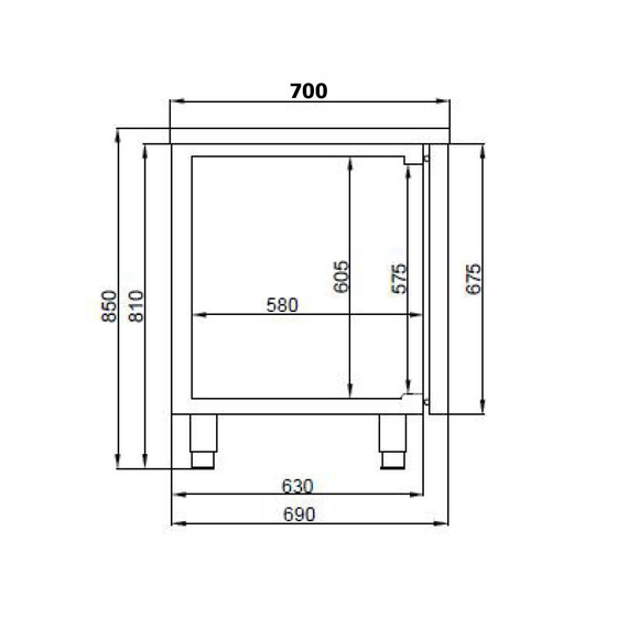 Combisteel Pro Line 700 Kühltisch 2 Türen Excl. Motor 2 Combisteel Pro Line 700 Kühltisch 2 Türen Excl. Motor