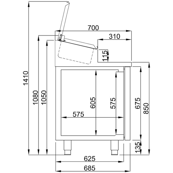 Combisteel Pro Line Saladette 2 Türen 7X 1/3Gn Behälter 1 Combisteel Pro Line Saladette 2 Türen 7X 1/3Gn Behälter