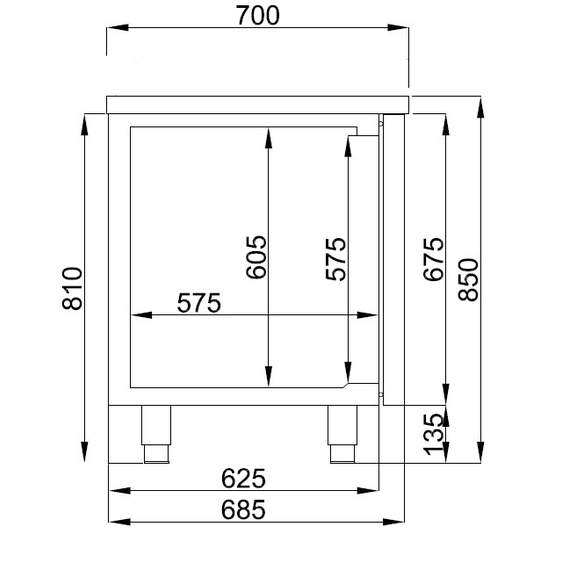 Combisteel Pro Line 700 Kühltisch 3 Türen 1 Combisteel Pro Line 700 Kühltisch 3 Türen