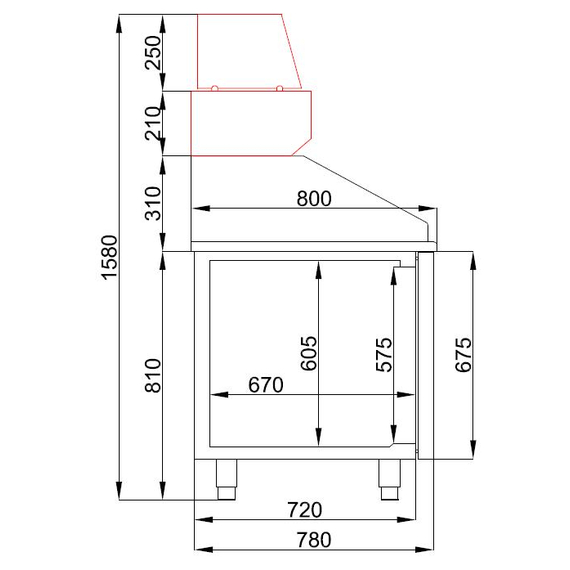 Combisteel Pro Line Pizzatisch mit 3 Türen 3 Combisteel Pro Line Pizzatisch mit 3 Türen