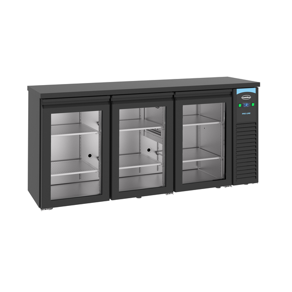 Combisteel Pro Line Barkühler Schwarz 3 Glastüren Combisteel Pro Line Barkühler Schwarz 3 Glastüren