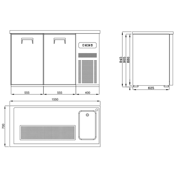 Combisteel Biertheke 2 Türen 1R 2 Combisteel Biertheke 2 Türen 1R