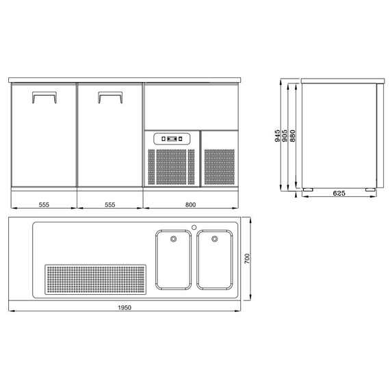 Combisteel Biertheke 2 Türen 2R 1 Combisteel Biertheke 2 Türen 2R