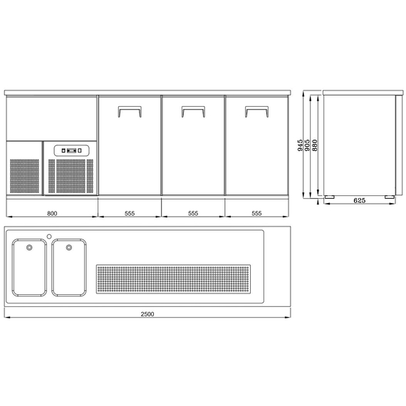 Combisteel Biertheke 3 Türen 2L 2 Combisteel Biertheke 3 Türen 2L