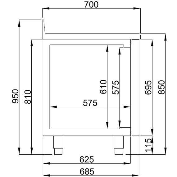 Combisteel Pro Line 700 Kühltisch Aufkantung 3 Türen Mono Block 2 Combisteel Pro Line 700 Kühltisch Aufkantung 3 Türen Mono Block