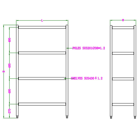 Combisteel Wandbretter 4 Levels Selbstmotage 1000 1 Combisteel Wandbretter 4 Levels Selbstmotage 1000
