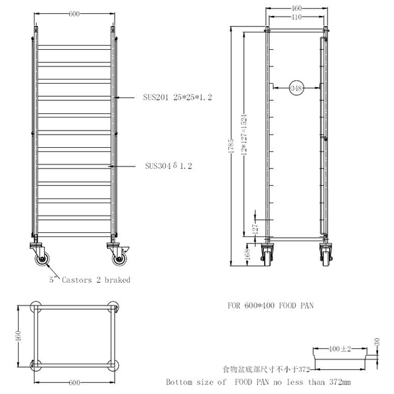 Combisteel Abräumwagen Demontabel En 600X400 1 Combisteel Abräumwagen Demontabel En 600X400