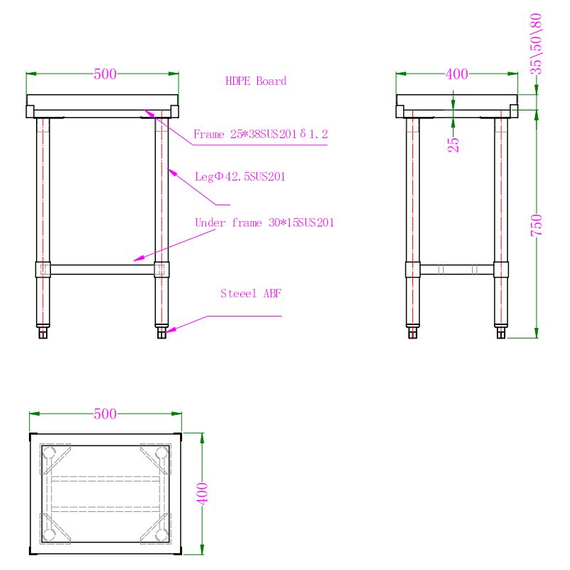 Combisteel Hackblock Aus Polyethylen 50mm Dicke 1 Combisteel Hackblock Aus Polyethylen 50mm Dicke