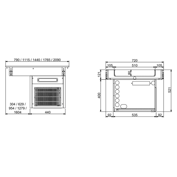 Combisteel Einbaukühlwanne 5/1 - 80mm 1 Combisteel Einbaukühlwanne 5/1 - 80mm