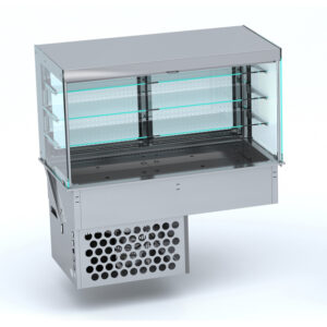 Combisteel Einbaukühlvitrine Eckig mit Rollvorhang 4/1 Gn