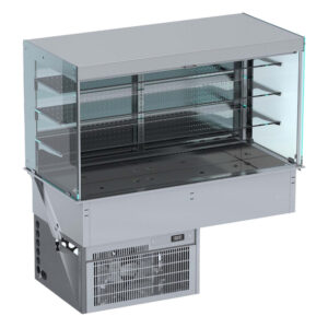 Combisteel Einbau Wandmodell Kühlvitrine Eckig mit Rollvorhang 4/1 Gn