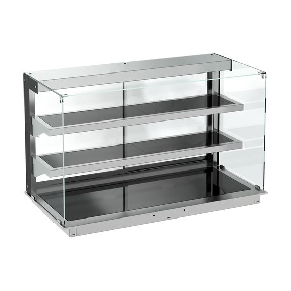 Combisteel Einbauwärmevitrine Keramik Eckig - Schwarz 3/1 Combisteel Einbauwärmevitrine Keramik Eckig - Schwarz 3/1