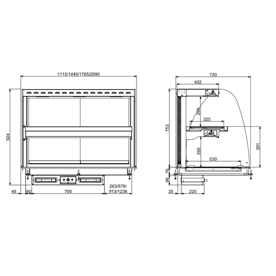 Combisteel Einbauwärmevitrine Keramik Rund - Schwarz 4/1 1 Combisteel Einbauwärmevitrine Keramik Rund - Schwarz 4/1