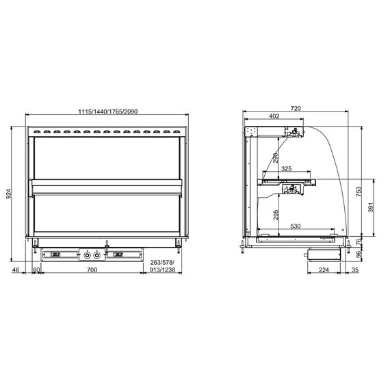 Combisteel Einbau Wandmodell Wärmevitrine Keramik Rund - Schwarz 4/1 1 Combisteel Einbau Wandmodell Wärmevitrine Keramik Rund - Schwarz 4/1