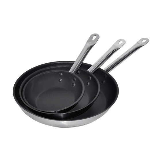 Combisteel Bratpfanne Edelstahl Teflon Beschichtet Ø32 4L Combisteel Bratpfanne Edelstahl Teflon Beschichtet Ø32 4L