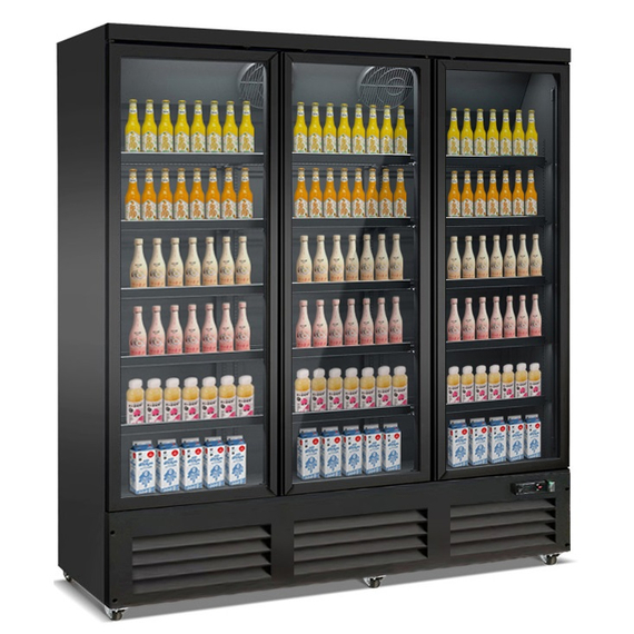 Combisteel Kühlschrank 3 Glastüren Schwarz Ceb-1600R Bl Combisteel Kühlschrank 3 Glastüren Schwarz Ceb-1600R Bl