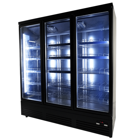 Combisteel Kühlschrank 3 Glastüren Schwarz Ceb-1600R Bl 3 Combisteel Kühlschrank 3 Glastüren Schwarz Ceb-1600R Bl