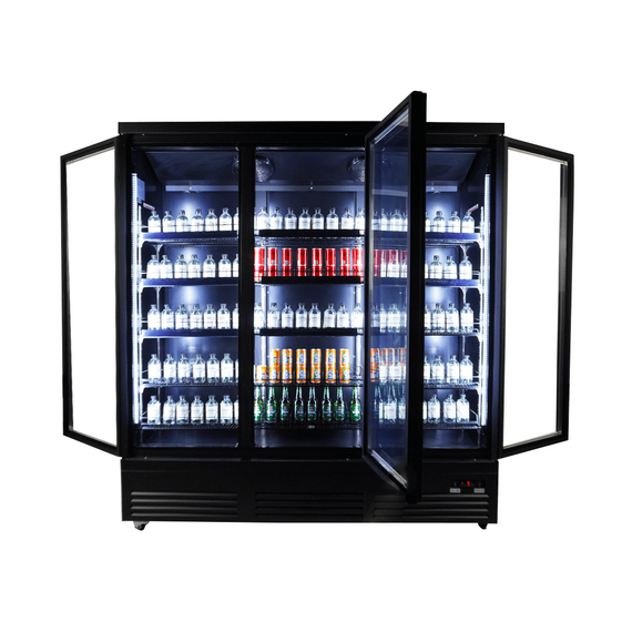 Combisteel Kühlschrank 3 Glastüren Schwarz Ceb-1600R Bl 9 Combisteel Kühlschrank 3 Glastüren Schwarz Ceb-1600R Bl