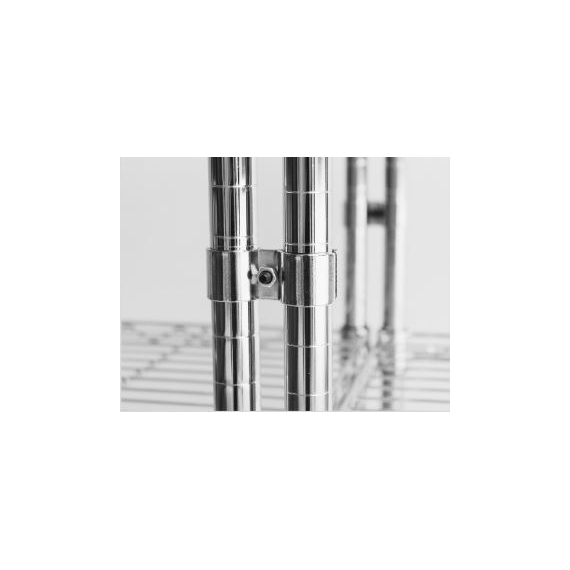 Combisteel Satz mit 2 Chrom Halterungen Zum Verbinden Der Regale für 7530.0005-0010-0015-0020 1 Combisteel Satz mit 2 Chrom Halterungen Zum Verbinden Der Regale für 7530.0005-0010-0015-0020