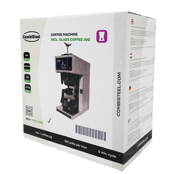 Combisteel Kaffeemaschine Inkl. 1 Kaffeekanne Aus Glas 1.8L 6 Combisteel Kaffeemaschine Inkl. 1 Kaffeekanne Aus Glas 1.8L