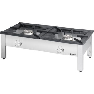 Stalgast Edelstahl Gas-Hockerkocher TOP, Doppelbrenner, G20, 1140x607x380 mm (BxTxH)