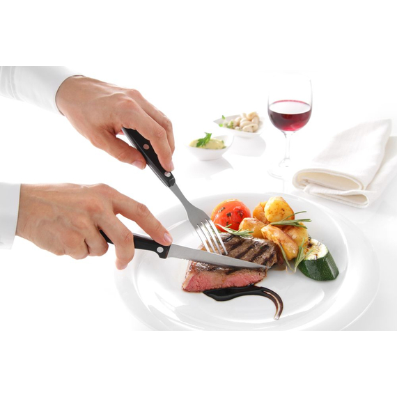 Hendi Steakgabel – 6 Stück, Profi Line, Schwarz, 6 Stk., (L)200mm 1 Hendi Steakgabel – 6 Stück, Profi Line, Schwarz, 6 Stk., (L)200mm