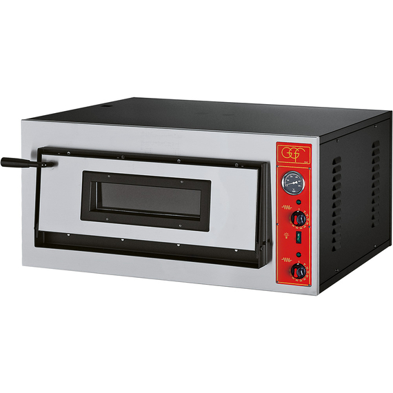 GGF Pizzaofen mit einer Kammer für 4 Pizzen à 300 mm, 4,2 kW, 900 x 735 x 420 mm (BxTxH) GGF Pizzaofen mit einer Kammer für 4 Pizzen à 300 mm, 4,2 kW, 900 x 735 x 420 mm (BxTxH)