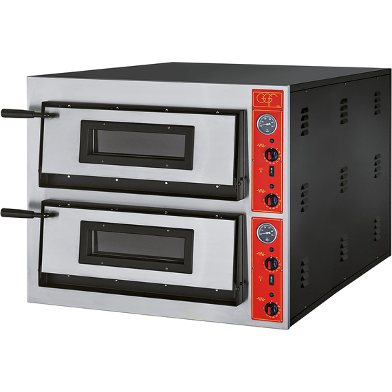 GGF Pizzaofen mit zwei Kammern für 12 Pizzen à 300 mm, 14,4 kW, 900 x 1020 x 750 mm (BxTxH) GGF Pizzaofen mit zwei Kammern für 12 Pizzen à 300 mm, 14,4 kW, 900 x 1020 x 750 mm (BxTxH)