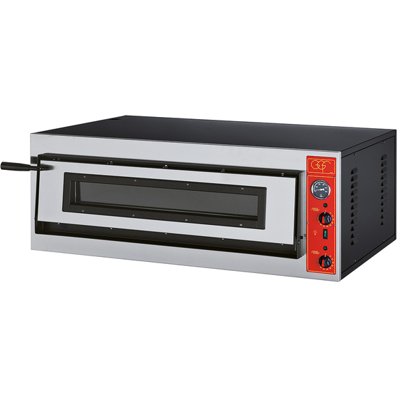 GGF Pizzaofen mit einer Kammer für 6 Pizzen à 300 mm, 6,4 kW, 1150 x 735 x 420 mm (BxTxH) GGF Pizzaofen mit einer Kammer für 6 Pizzen à 300 mm, 6,4 kW, 1150 x 735 x 420 mm (BxTxH)