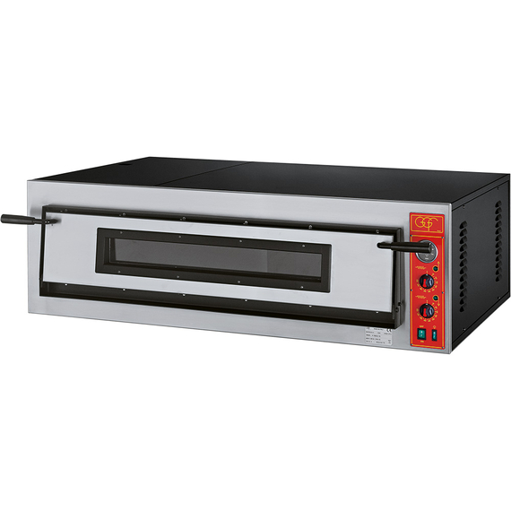 GGF Pizzaofen mit einer Kammer für 6 Pizzen à 360 mm, Vollschamott, 9 kW, 1370 x 850 x 420 mm (BxTxH) GGF Pizzaofen mit einer Kammer für 6 Pizzen à 360 mm, Vollschamott, 9 kW, 1370 x 850 x 420 mm (BxTxH)