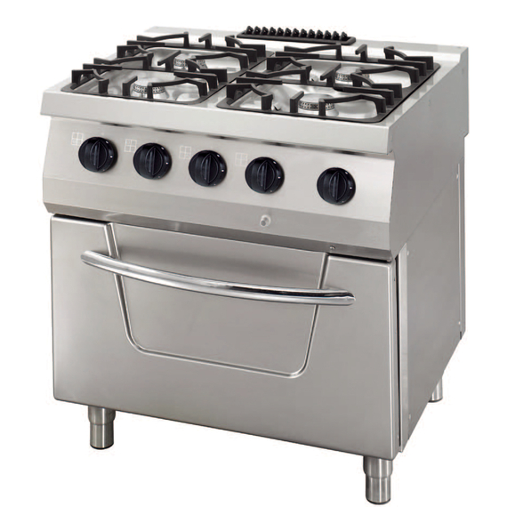 Maxima Gastro Heavy Duty Herd - 4 Brenner - Doppeleinheit - 70 cm Tief – 30 kW - Gas inkl. Elektroofen Maxima Gastro Heavy Duty Herd - 4 Brenner - Doppeleinheit - 70 cm Tief – 30 kW - Gas inkl. Elektroofen