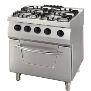 Maxima Gastro Heavy Duty Herd - 4 Brenner - Doppeleinheit - 70 cm Tief – 33 kW - Gas inkl. Elektroofen