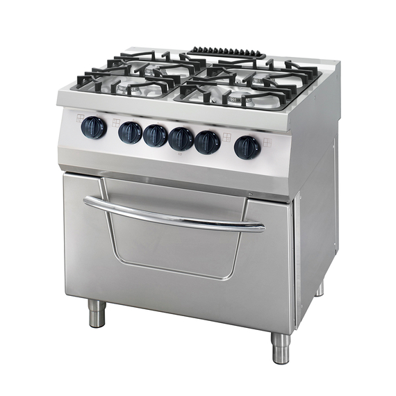 Maxima Gastro Heavy Duty Herd - 4 Brenner - Doppeleinheit - 70 cm Tief - 36 kW - Gas inkl. Elektroofen Maxima Gastro Heavy Duty Herd - 4 Brenner - Doppeleinheit - 70 cm Tief - 36 kW - Gas inkl. Elektroofen