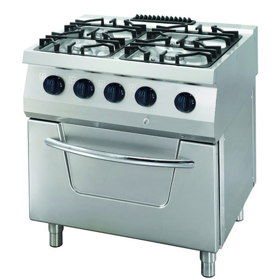 Maxima Gastro Heavy Duty Herd - 4 Brenner - Doppeleinheit - 70 cm Tief – 34 kW – Gas inkl. Backofen Maxima Gastro Heavy Duty Herd - 4 Brenner - Doppeleinheit - 70 cm Tief – 34 kW – Gas inkl. Backofen