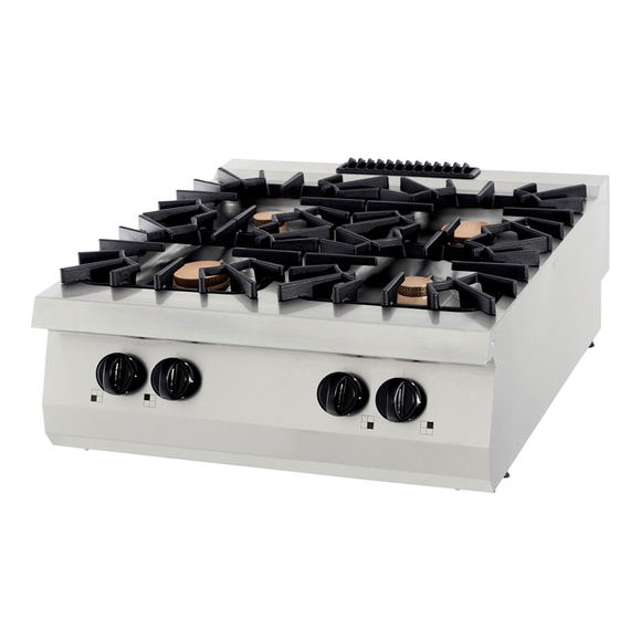 Maxima Gastro Premium Kochfeld - 4 Brenner - Doppeleinheit - 90 cm Tief - 40 kW - Gas Maxima Gastro Premium Kochfeld - 4 Brenner - Doppeleinheit - 90 cm Tief - 40 kW - Gas