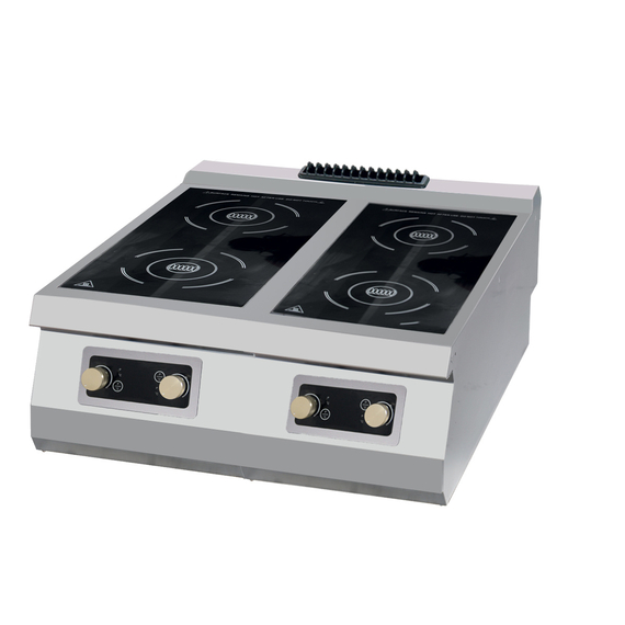 Maxima Gastro Premium Induktionskochfeld - 4 Brenner - Doppeleinheit - 90 cm Tief - Elektrisch Maxima Gastro Premium Induktionskochfeld - 4 Brenner - Doppeleinheit - 90 cm Tief - Elektrisch